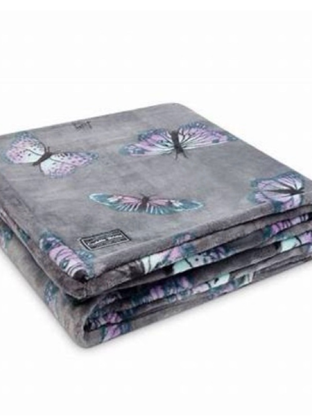 Lug Cuddle Throw Grey Butterfly Blanket - Picture 4 of 5